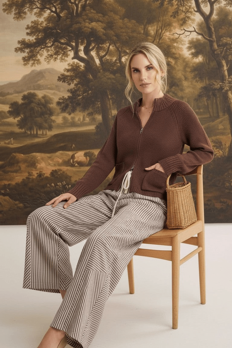 The Carly Mixed Stripe Wide Leg Pants