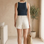 Z Supply The Clarke Ribbed Tank top in eclipse color, small size, featuring a fitted ribbed design on a basic sleeveless shirt.