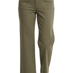 graced The Darcy wide-leg pants in dark olive with front patch pocket detailing and a relaxed fit