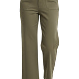 graced The Darcy wide-leg pants in dark olive with front patch pocket detailing and a relaxed fit