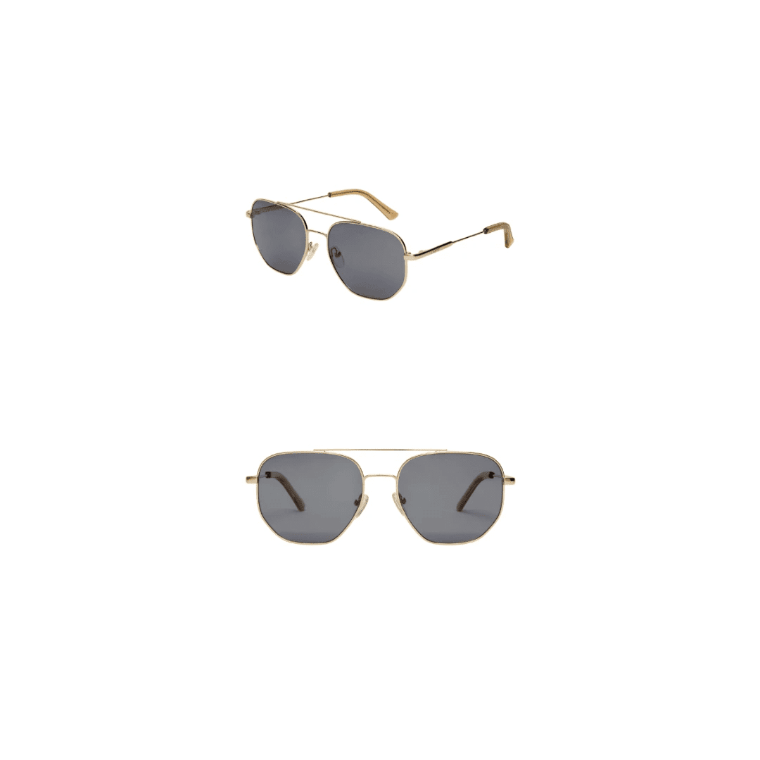 Gold and grey The Highway sunglasses by Z Supply featuring stylish, oversized frames and tinted lenses for a trendy look.