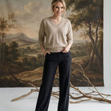The Lyn Super Soft Batwing V-Neck Sweater Taupe