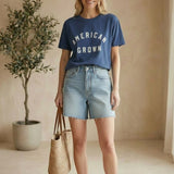 Z Supply Rosa American graphic tee, casual women's top in soft fabric with patriotic red, white, and blue design.