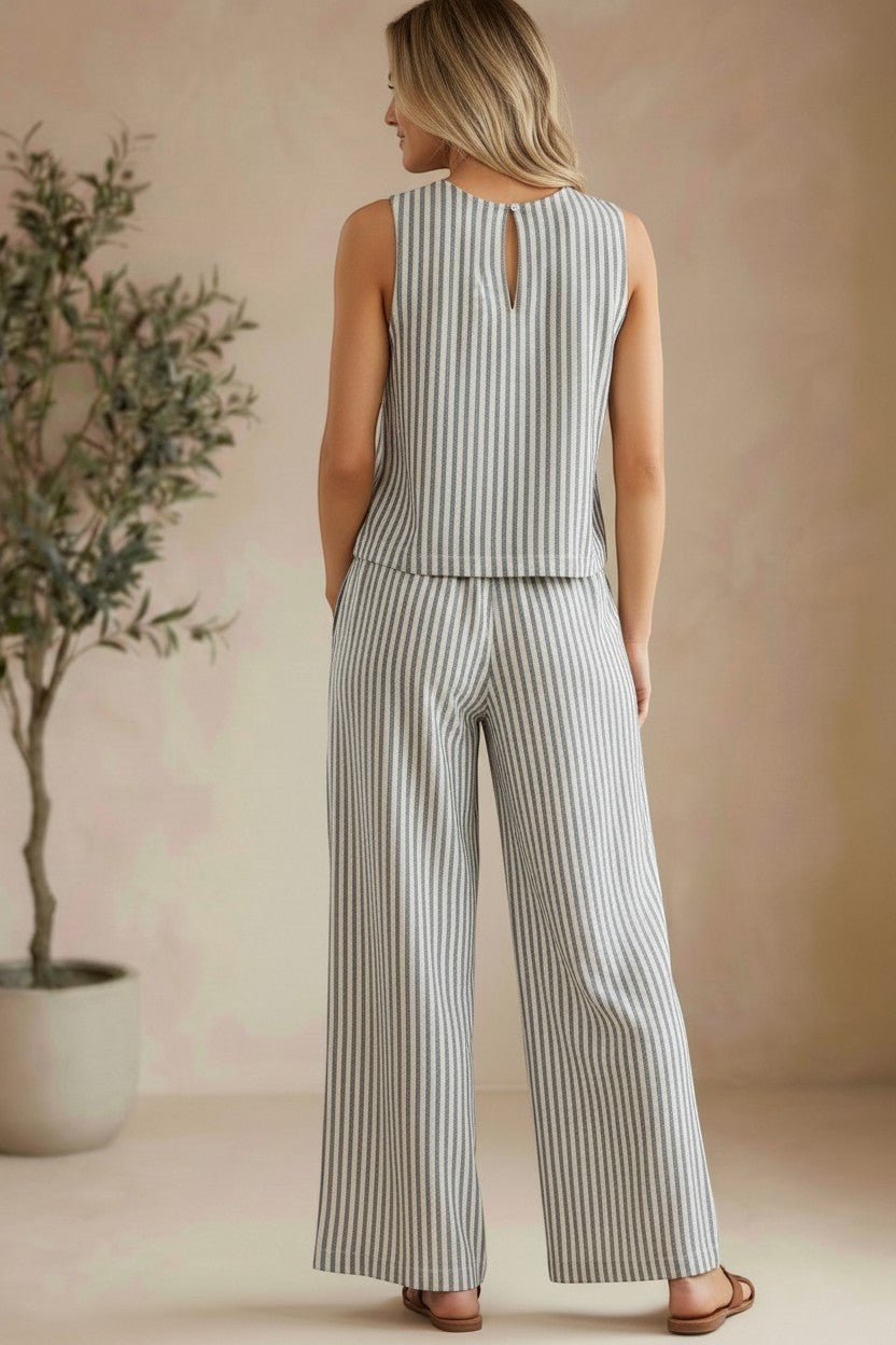 Z Supply The Scout Striped Wide-Leg Pants featuring a stylish striped pattern and relaxed fit, perfect for casual wear.