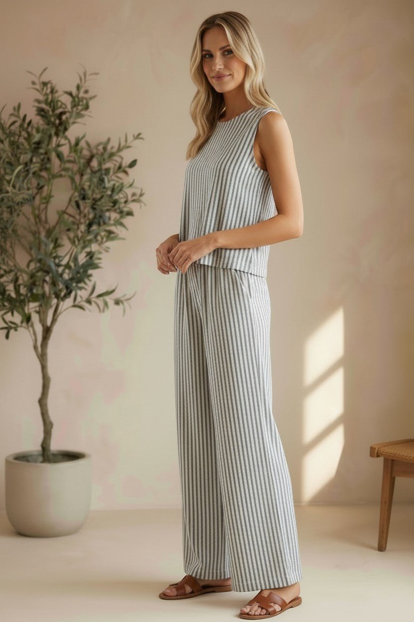 Z Supply Scout Striped Pants in Eclipse, stylish bottom with bold striped pattern and relaxed fit, perfect for casual wear.