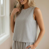 Z Supply The Scout Striped Sleeveless Boxy Top, a stylish casual sleeveless striped basic top with a relaxed fit.