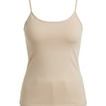 graced light taupe fitted cami with spaghetti straps in soft nylon spandex blend