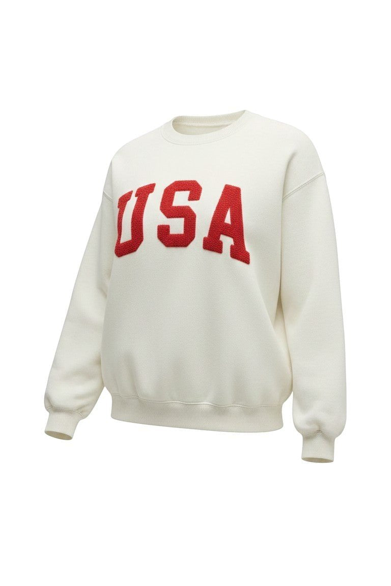 Sea salt Z Supply The Vera USA sweatshirt, a cozy basic sweatshirt for women, shown in extra small size.