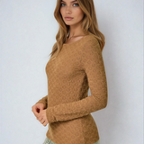 Reverse Coverstitch Top Toffee
