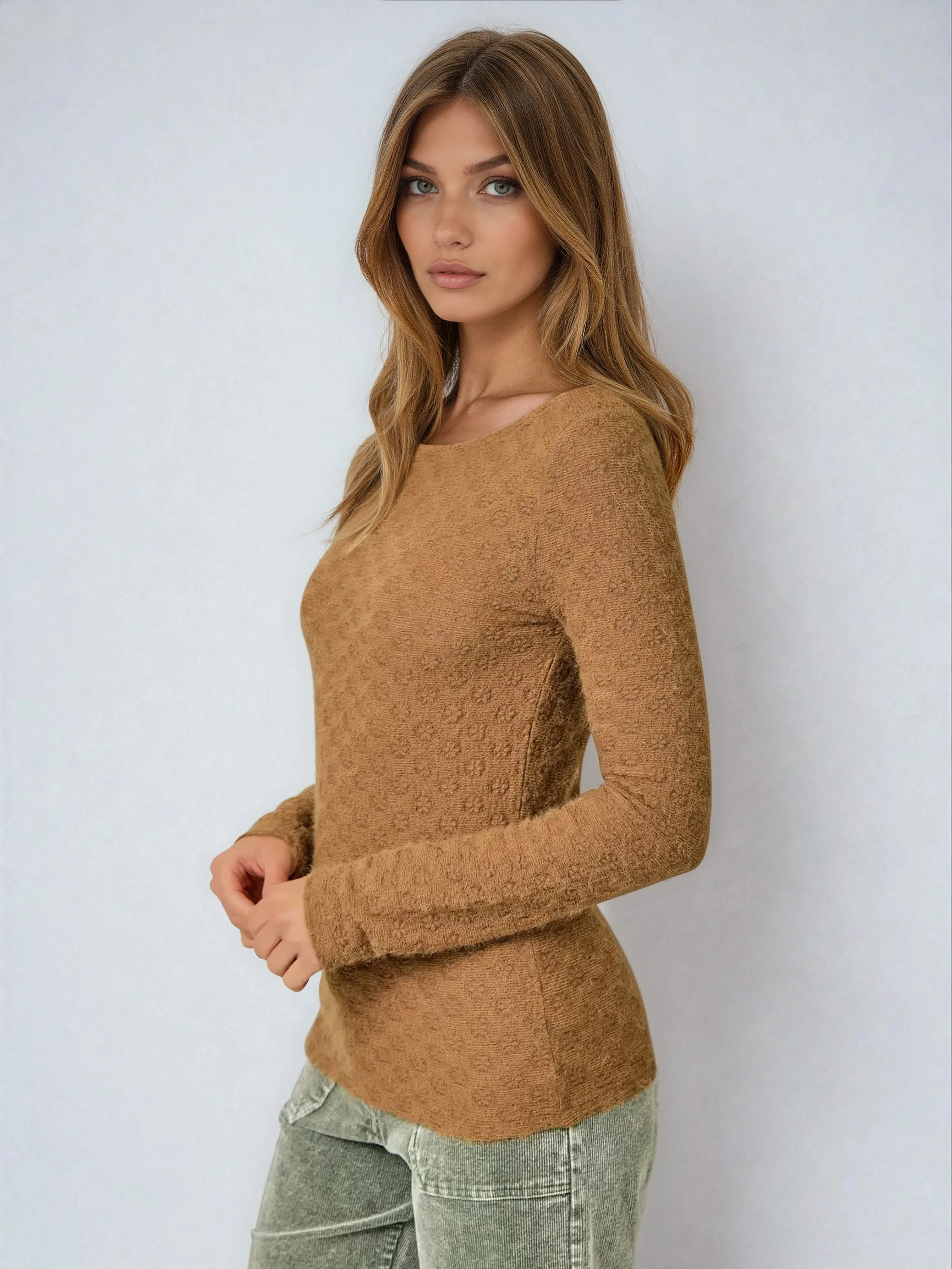 Reverse Coverstitch Top Toffee