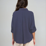 Linen Dolman Button Front Shirt