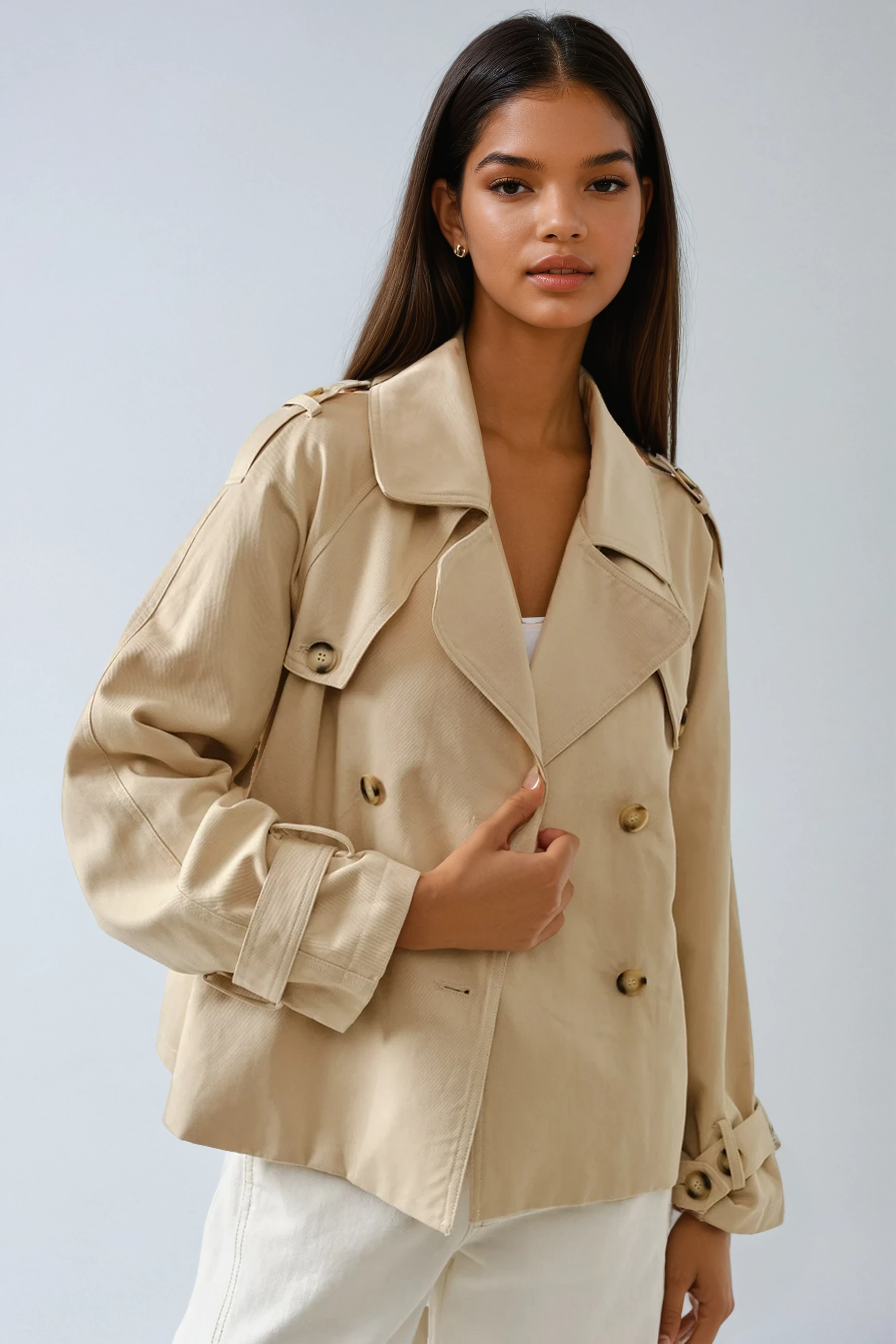 Half Trench Double Button Jacket