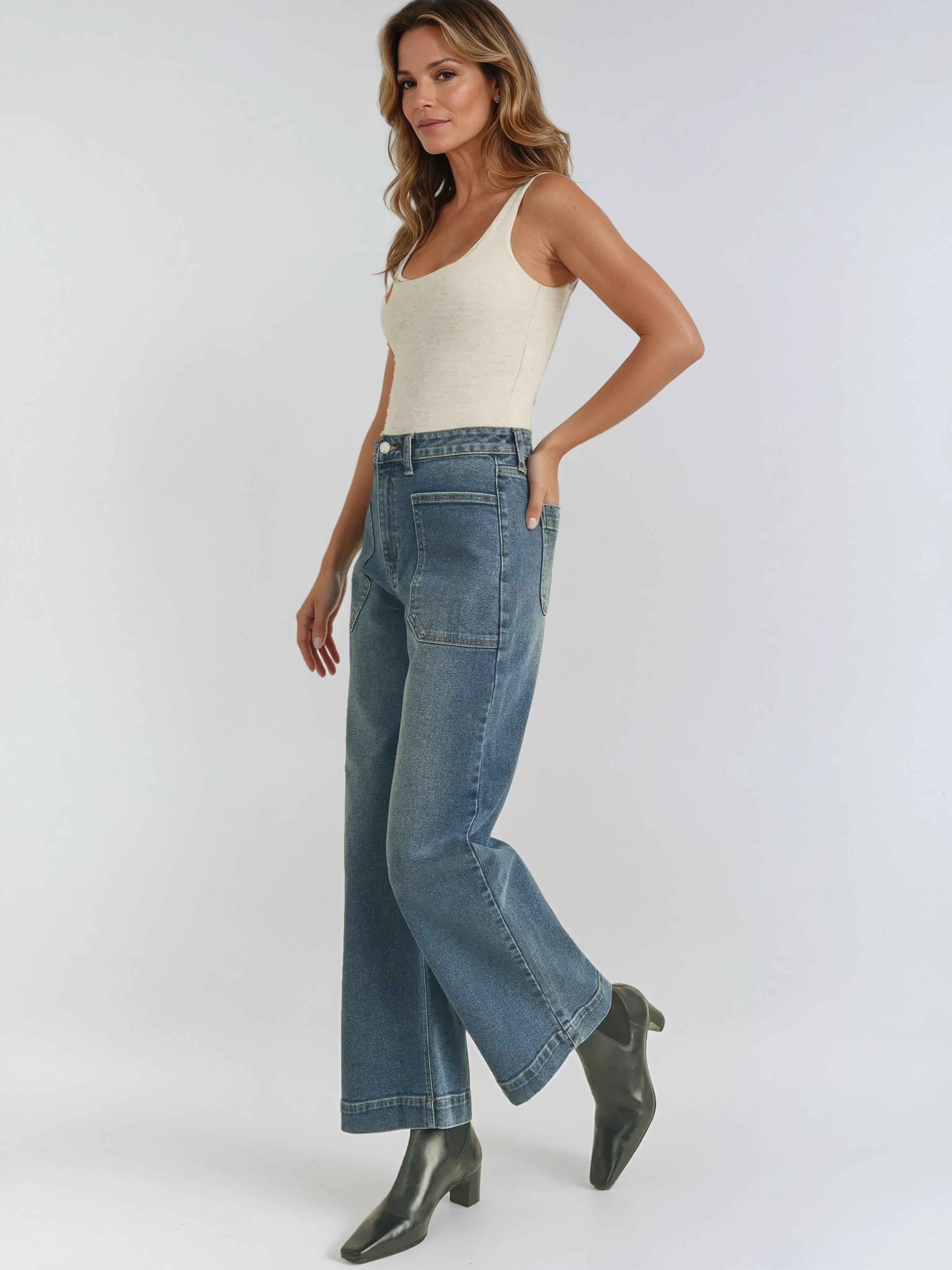High Waisted Utility Jeans
