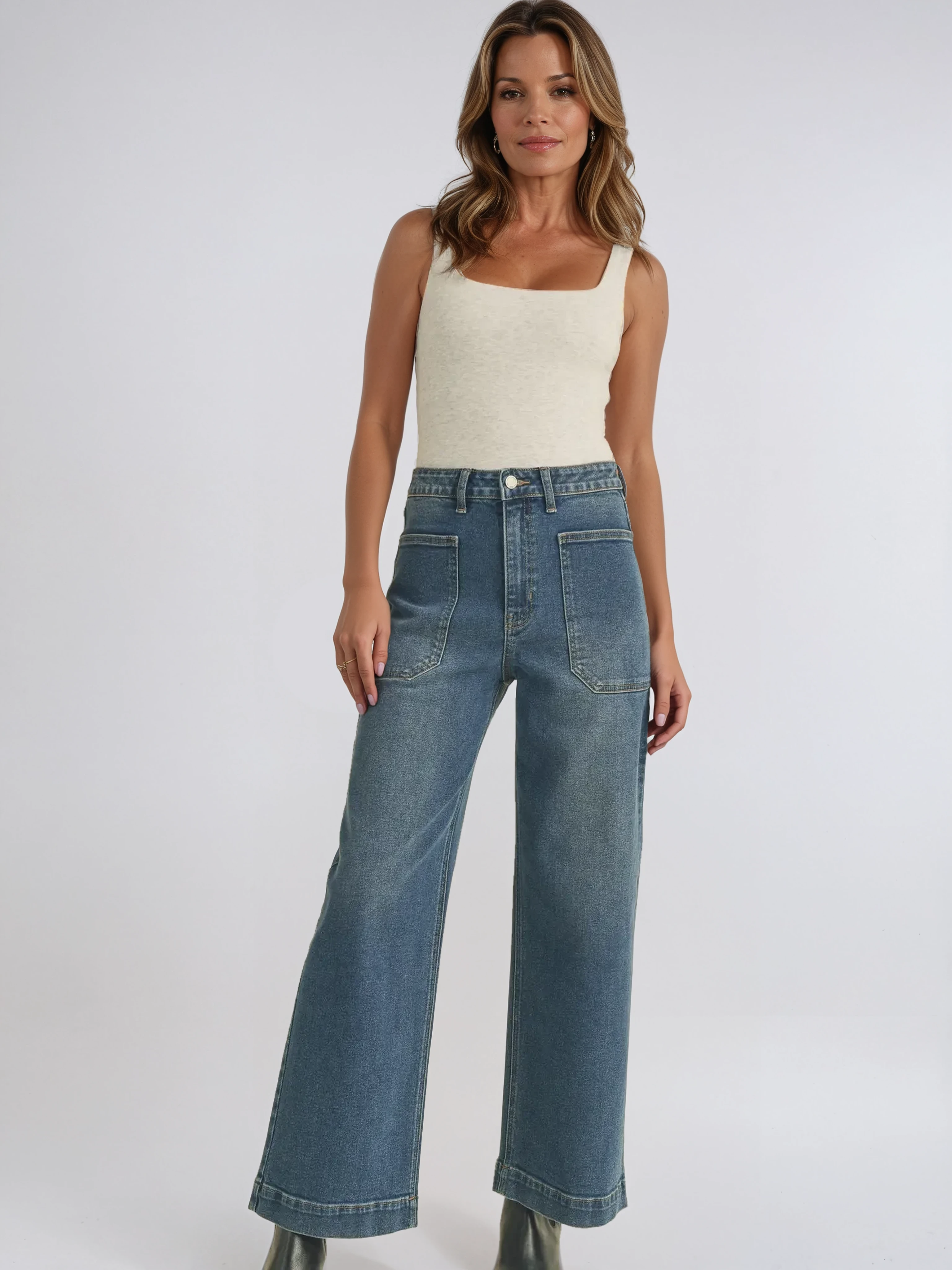 High Waisted Utility Jeans