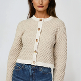 V-Neck Textured Cardigan