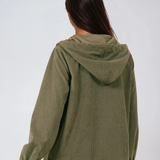 Velour Hooded Half Zip