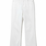 graced High Rise Wide Leg Jeans in white cotton blend with a flattering fit and wide leg design.