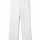 White high-rise wide-leg jeans from Vervet, shown laid flat to highlight the relaxed fit and clean denim fabric.