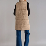 Long Puffer Vest Tan