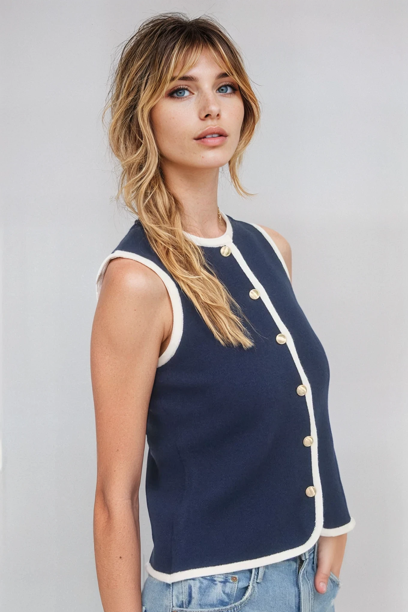 Vintage Button Front Vest
