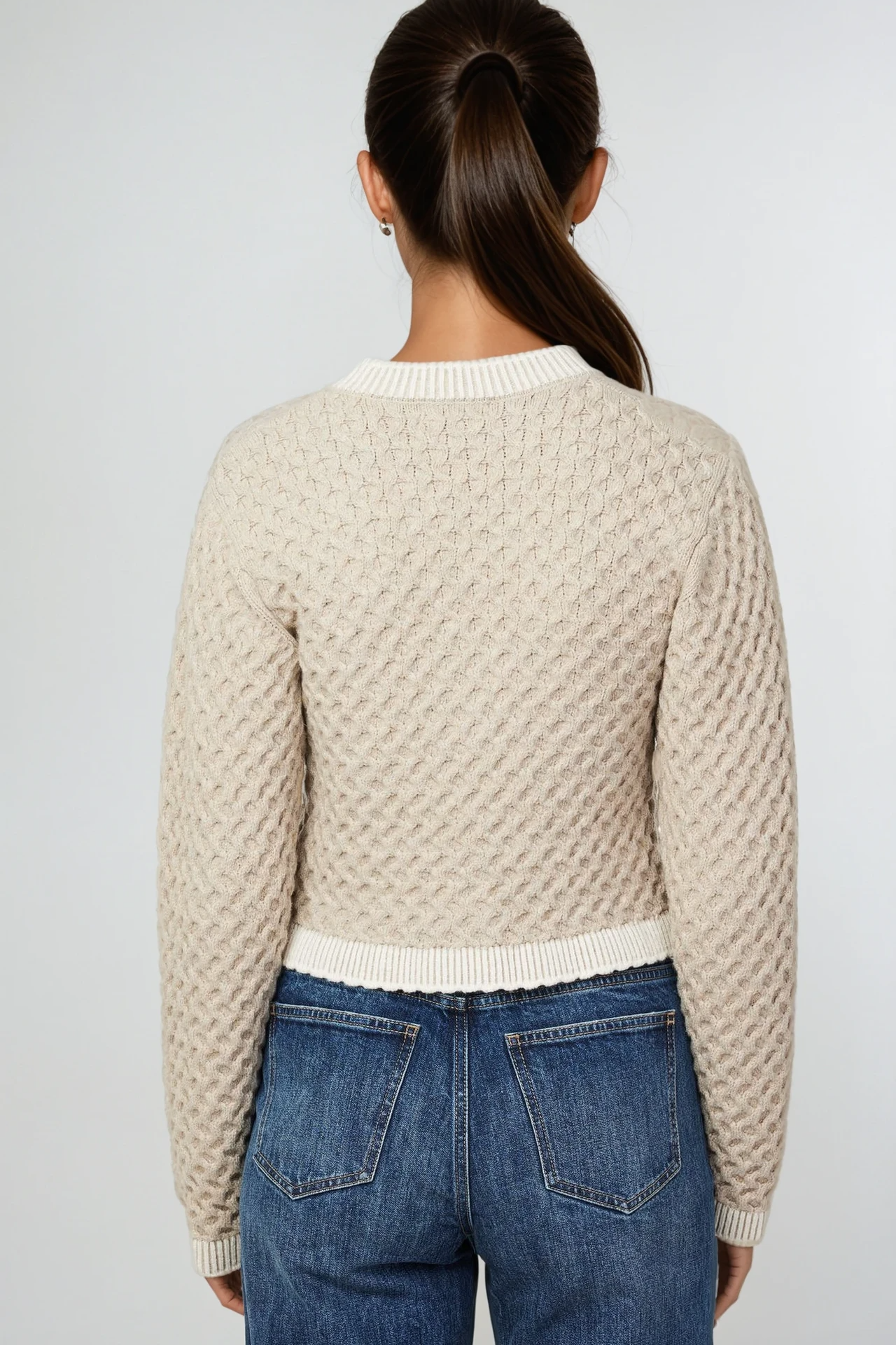 V-Neck Textured Cardigan