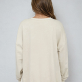 Washed Crew Neck Knit Top Oatmeal