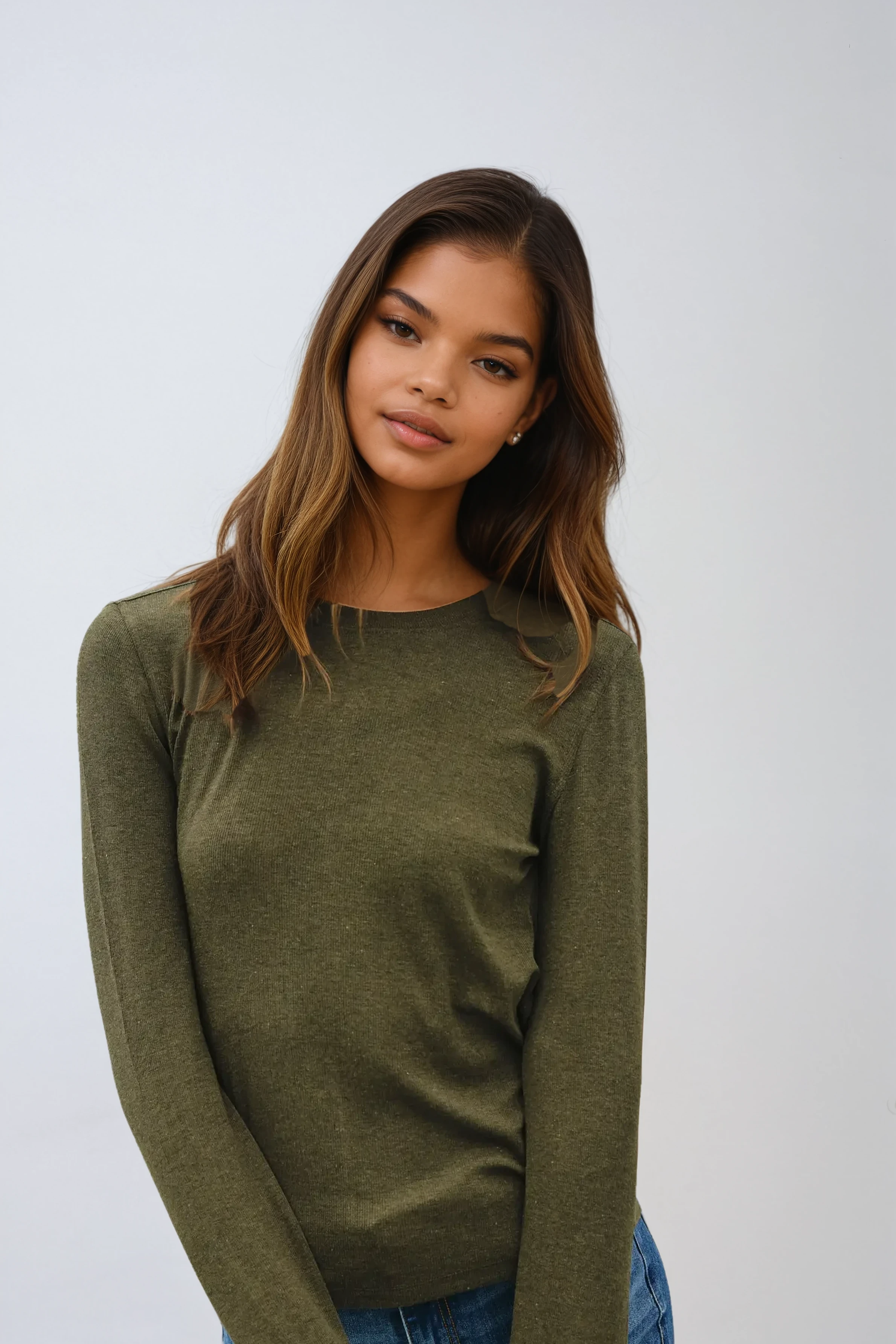 Ribbed Crew Neck Long Sleeve