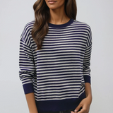 Wool Blend Striped Sweater Top