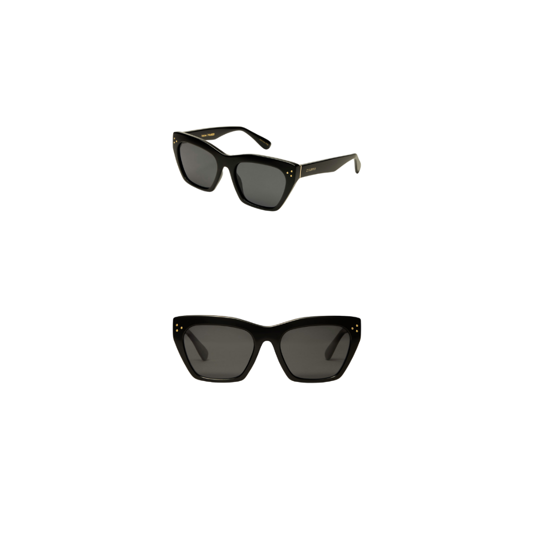 Polished black and grey Z Supply Park Ave sunglasses with sleek frame and tinted lenses, stylish accessories for sun protection