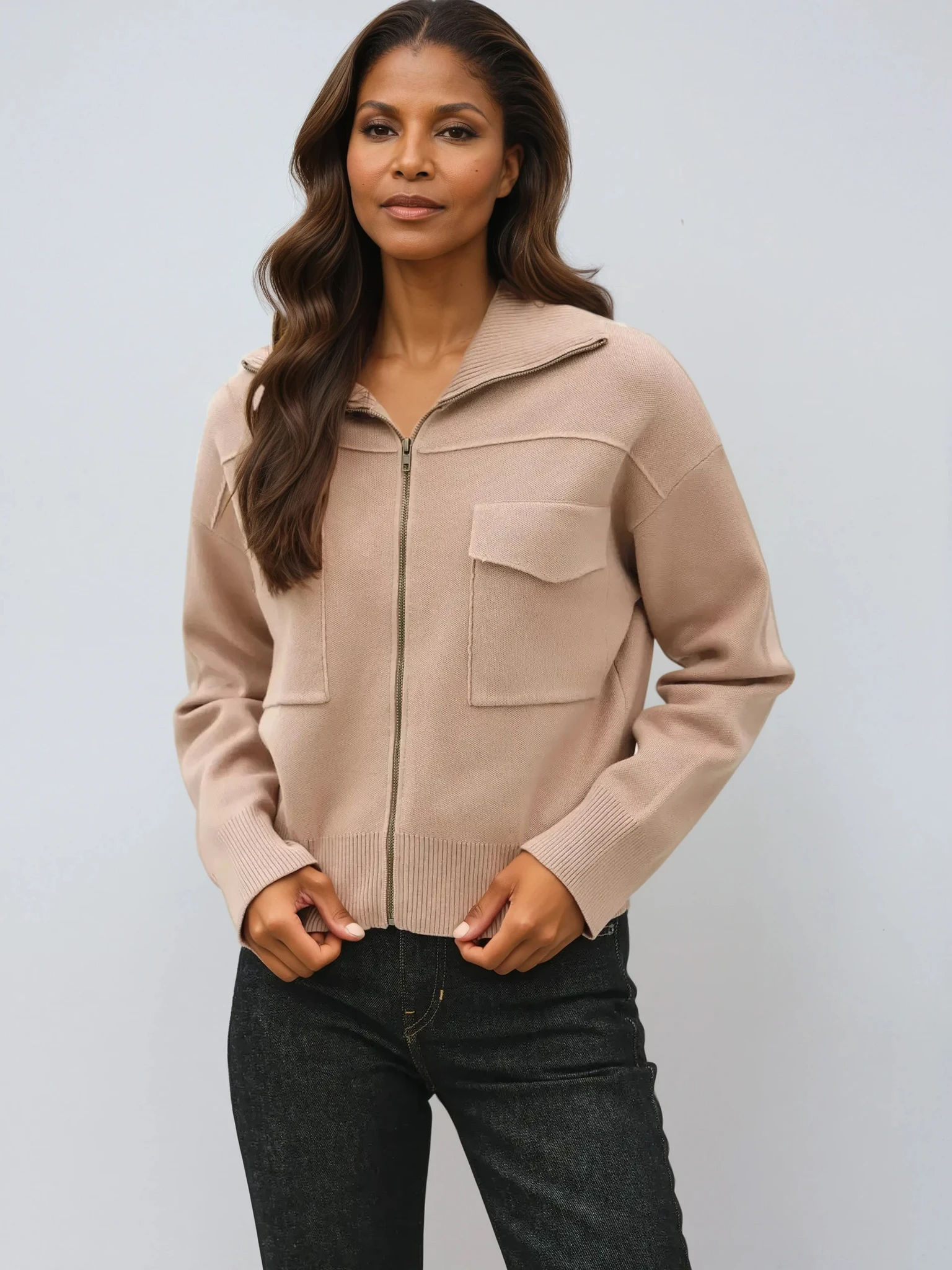 Zip Up Sweater Jacket